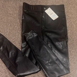 Zara Black Leather-Style Leggings